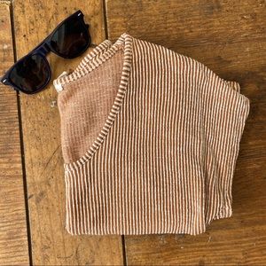 Striped Crop Tee w/ Tie